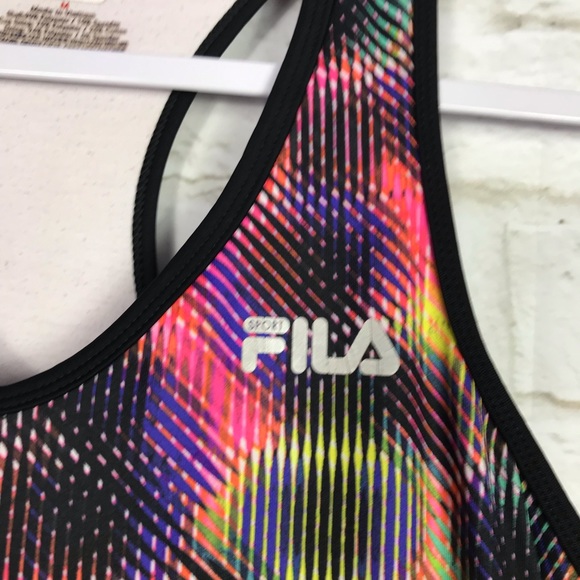 FILA Rainbow Shelf Bra Racerback Workout Tank Top - Picture 3 of 5